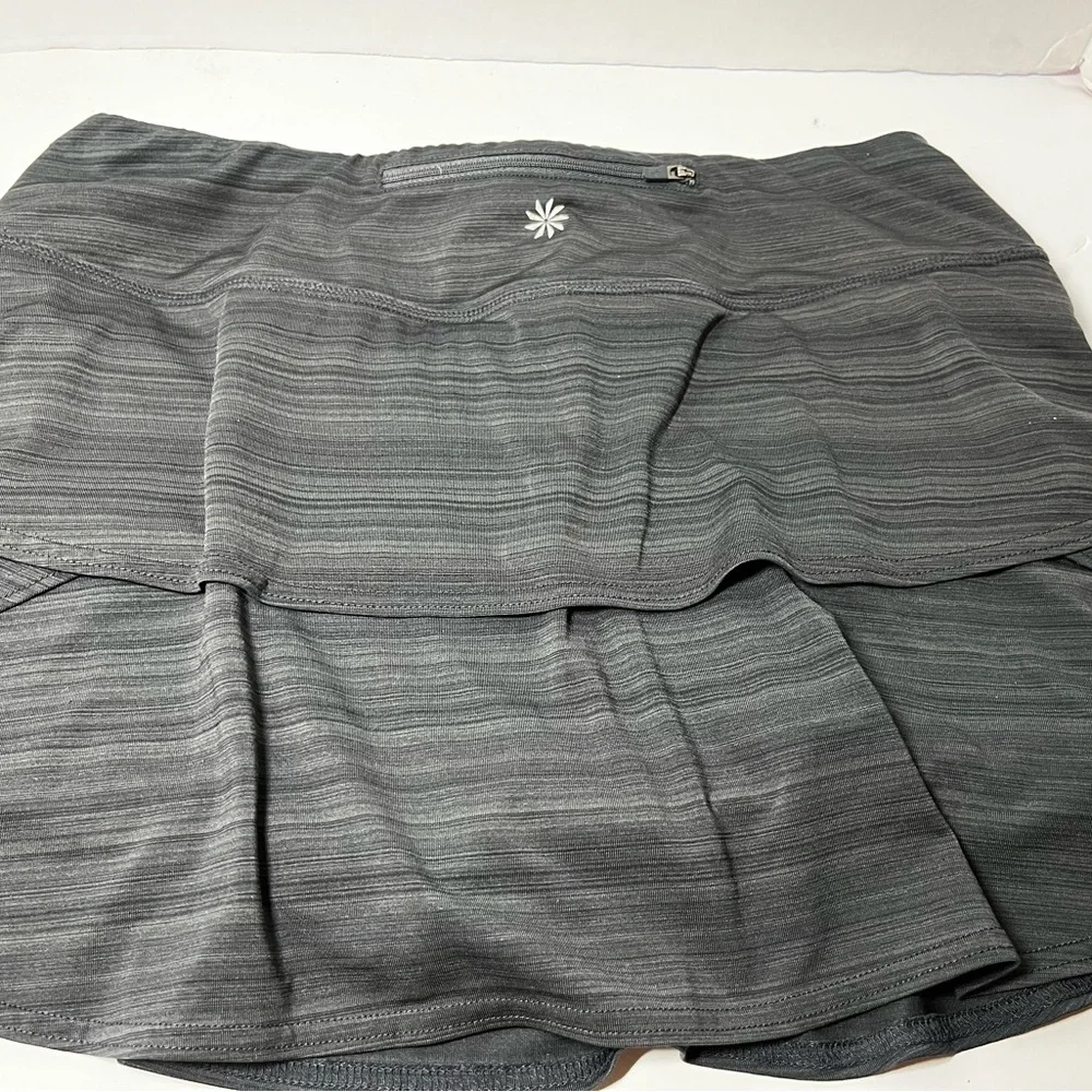 Athleta Black Stripe Swagger Active Skort Skirt